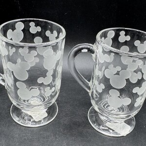 2 Vtg Disney Store Mrożone uszy Myszki Miki 5" kubek na cokole Libbey Glass NWT zdjęcie 4