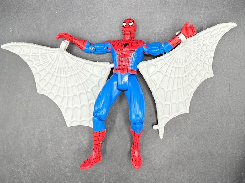 Vintage 1994 Toybiz Spiderman Den animerade serien Web Racer Spider-Man Vintage figur *Begagnad bild 2