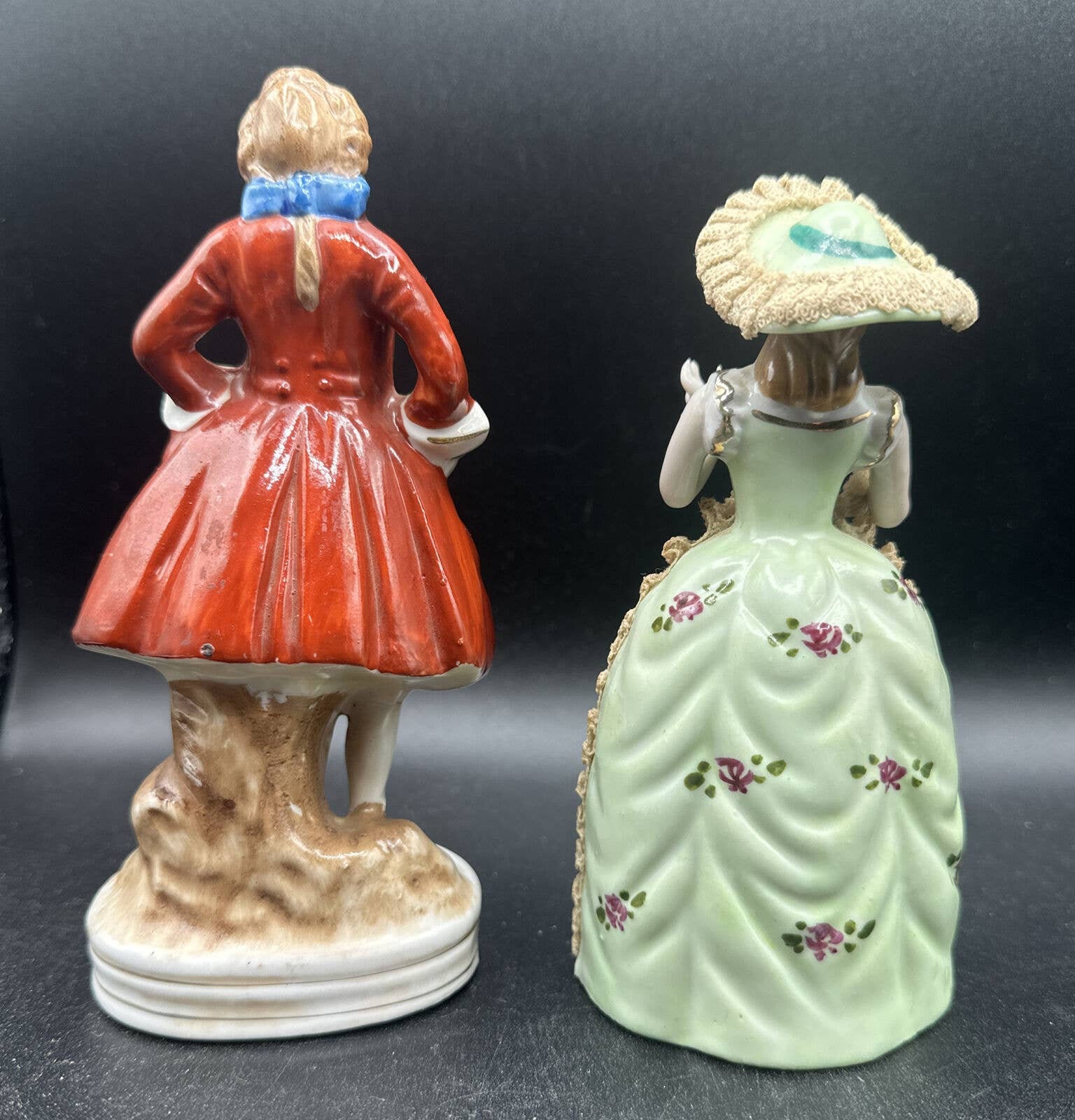 2 Vintage Occupied Japan Figurines Hand Painted Man & Woman 7” S1