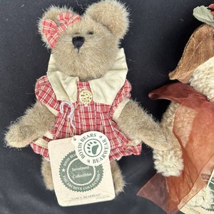 Boyds Bears Gefüllte Häschen & Bären mit Hüten Lot Von 4 Bild 2