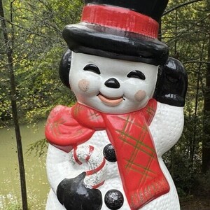 Peluche Père Noël ours 1992 avec chapeau et pull flocon de neige très