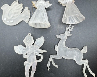 ヴィンテージ ホワイト プラスチック クリスマス エンジェル