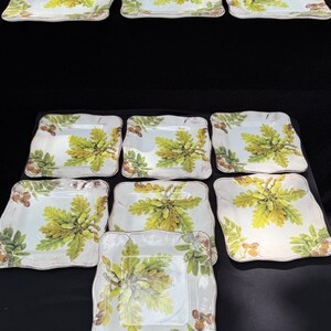 10 Sur La Table Acorn & Fig 9.5" Salad Plates made in Italy Fall Theme Mint! image 16