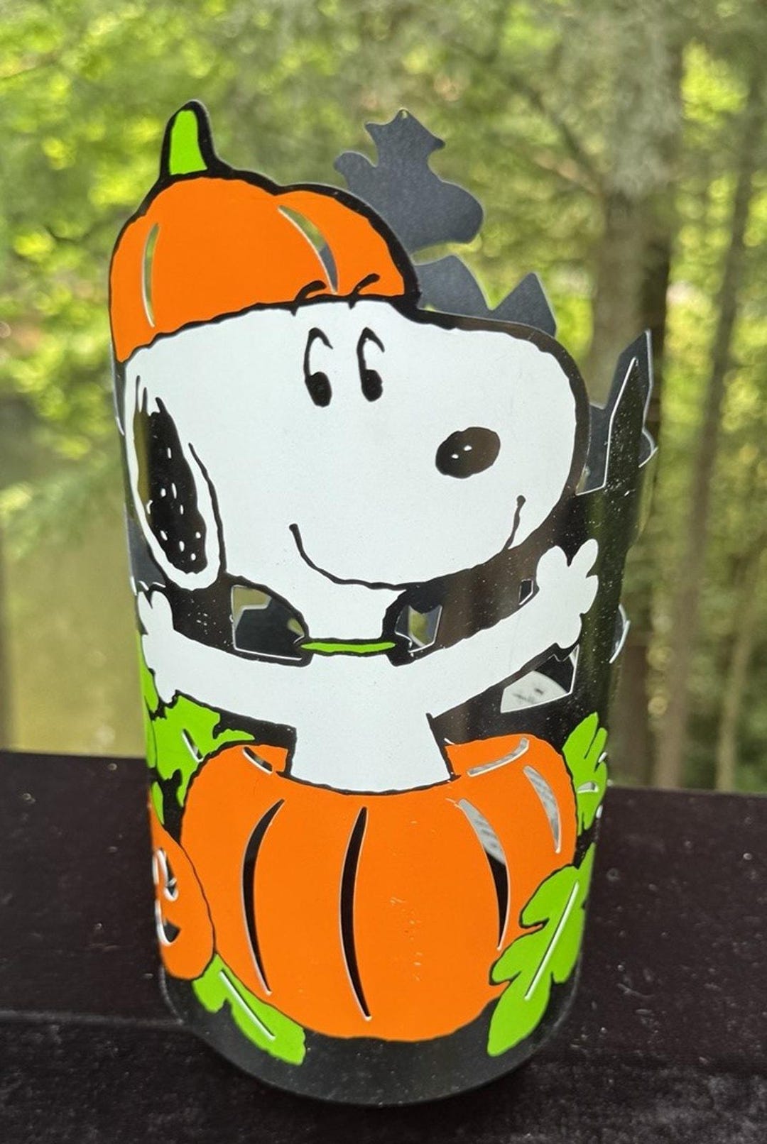 Vintage Hallmark Peanuts Snoopy Halloween Candle Holder Sleeve