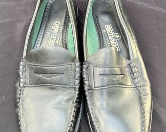 Vintage Sebago Mens Classic Loafer Black Leather Penny Loafers Size 11 Nice!