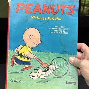 Vintage 1960’s Peanuts Coloring Book Saalfield Linus “Do Thumbs Ever Spoil” Rare