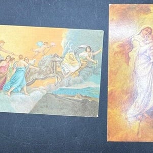 2 Victoriaanse kerstkaarten uit de jaren 1900 Geweldige kleur! Duitsland Rome