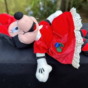 1990s Disney Store “December” Blue Topaz Birthstone Minnie Mouse 8” Bean Plush image 4