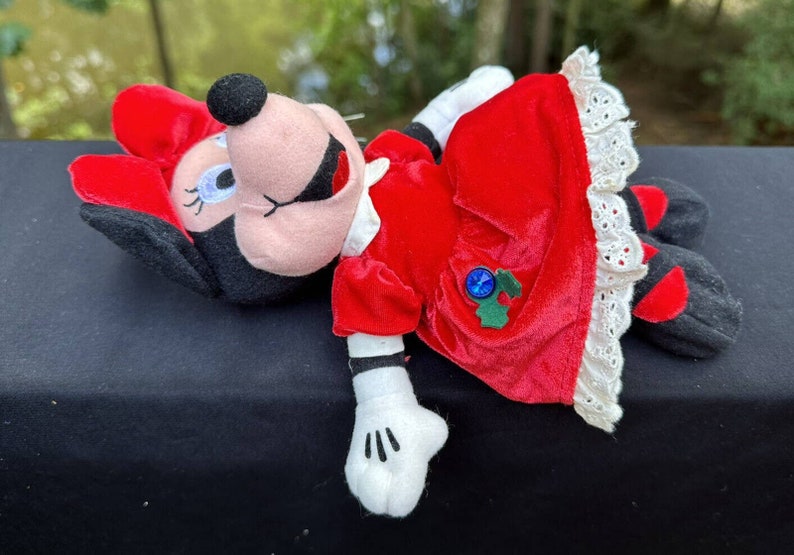 1990s Disney Store “December” Blue Topaz Birthstone Minnie Mouse 8” Bean Plush image 4