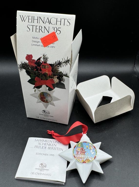 Hutschenreuther 1995 Stern Weihnachtsschmuck Porzellan Weihnachtsstern NEU!  - Etsy.de