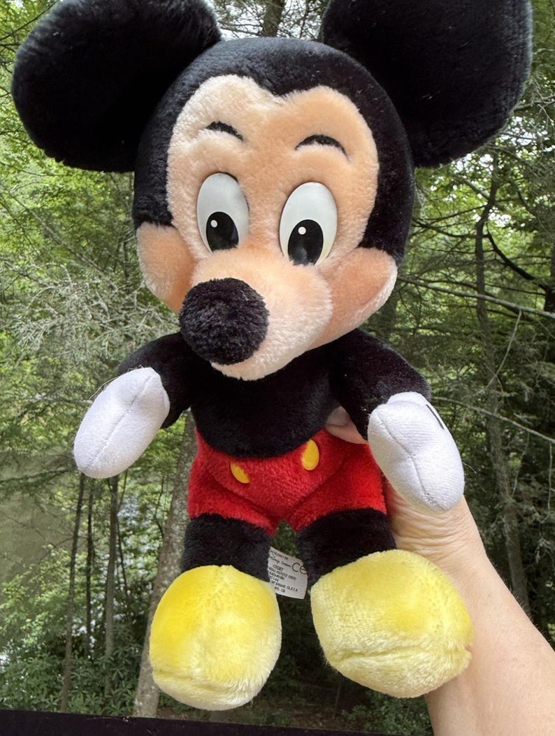 Peluche vintage Mickey Mouse en peluche poupée Walt Disney World Disneyland image 1