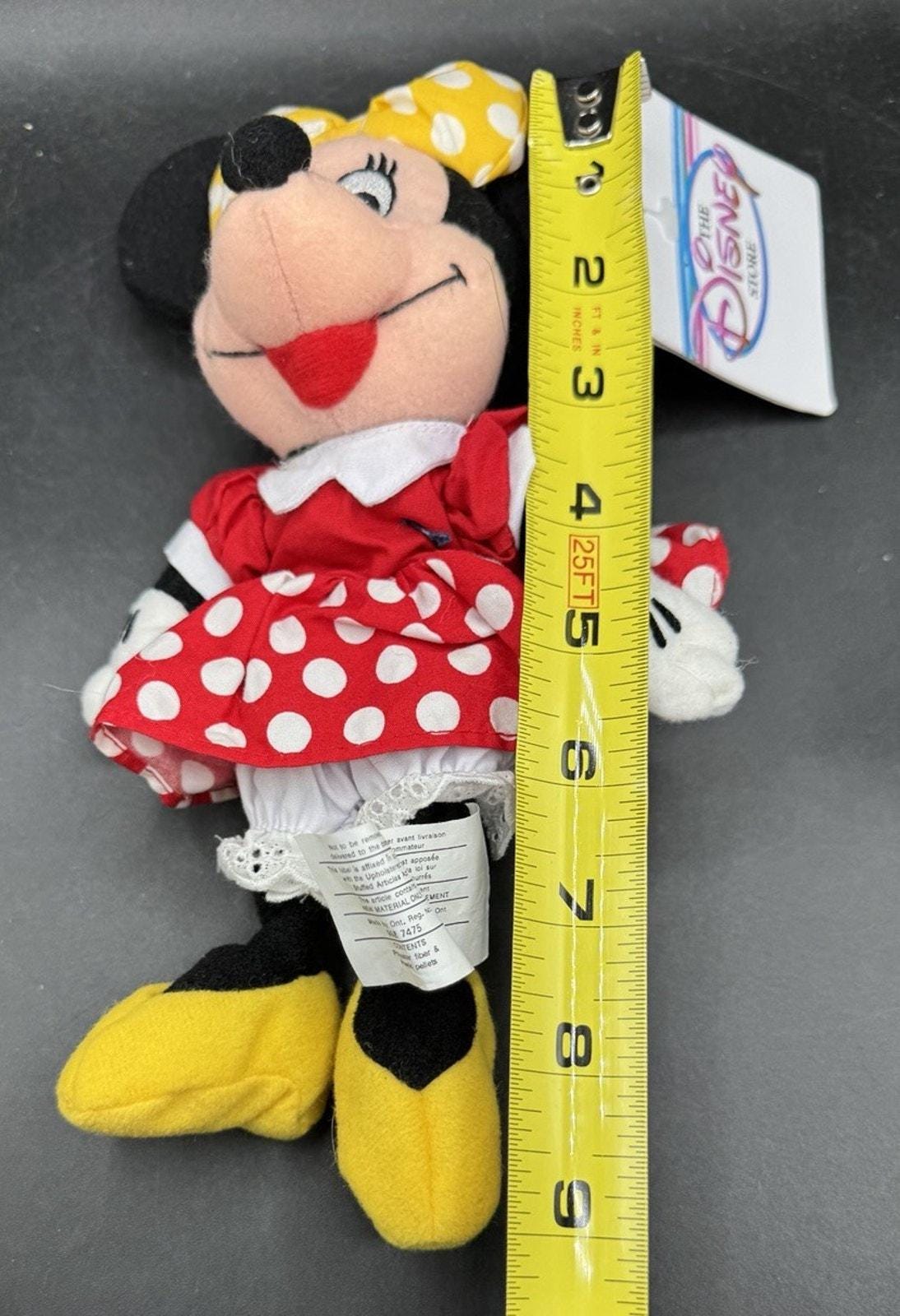 1990 年代のヴィンテージ、ディズニーストアのイエロー リボン ミニー