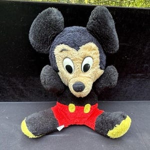 Vintage 1950’s Walt Disney Productions Mickey Mouse Plush Stuffed RARE image 1