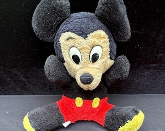 Peluche de Mickey Mouse de Walt Disney Productions, años 50, vintage, raro