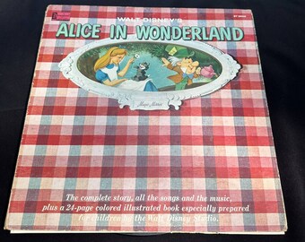 1960 ALICE IN WONDERLAND Story Songs & Book Walt Disney Lp Vinyl