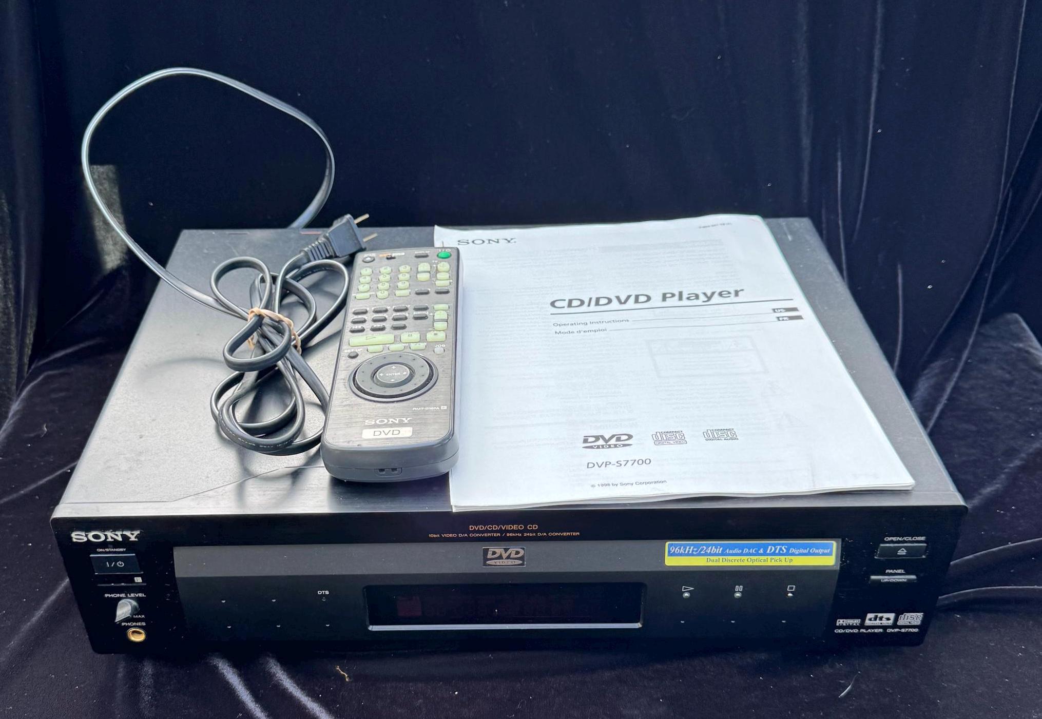 Sony DVP-S7000 Player DVD CD | - CD⁄DVD Remote Video Audiophile