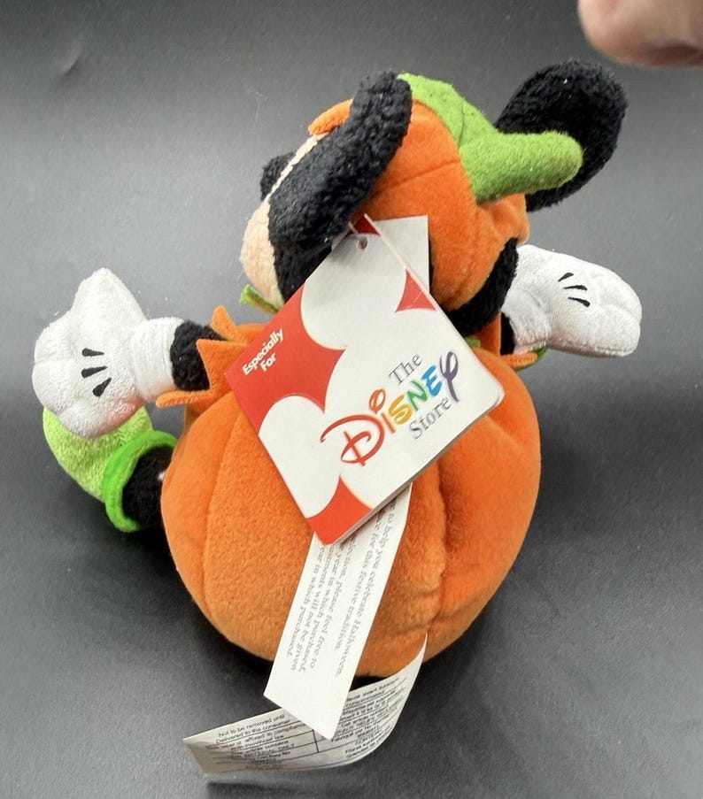 Disney Store Halloween Mickey Mouse Exclusive Bean Bag Plush Pumpkin Costume -43 image 4