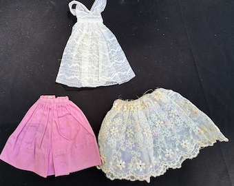 Lot of 3 Vintage Barbie Skirt & Halter Top Beautiful Sheer Apron -A55