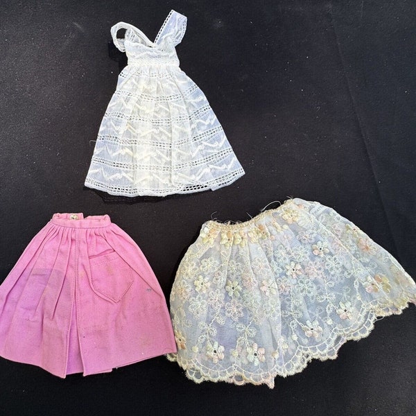 Lot of 3 Vintage Barbie Skirt & Halter Top Beautiful Sheer Apron -A55