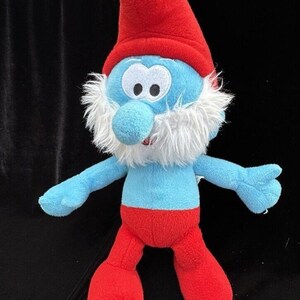 Vintage Nanco Papa Smurf the Smurfs 13” Plush Stuffed Cartoon Doll