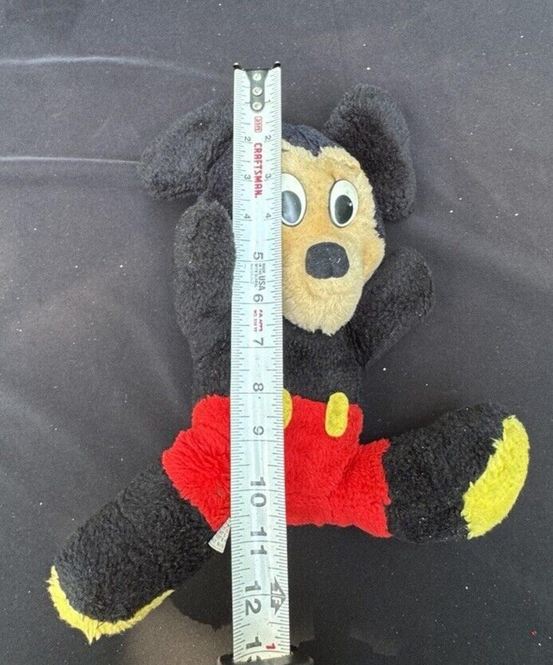 Vintage 1950’s Walt Disney Productions Mickey Mouse Plush Stuffed RARE image 8