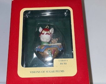New Carlton Cards Christmas Mouse Ornament Vision of Sugarplums. W