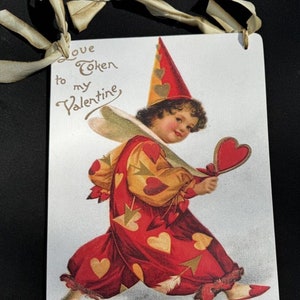 Herzen sind Trümpfe 1908 Kinder Clown Anzug Spielkarten Repro Hängen 11 ”-A51