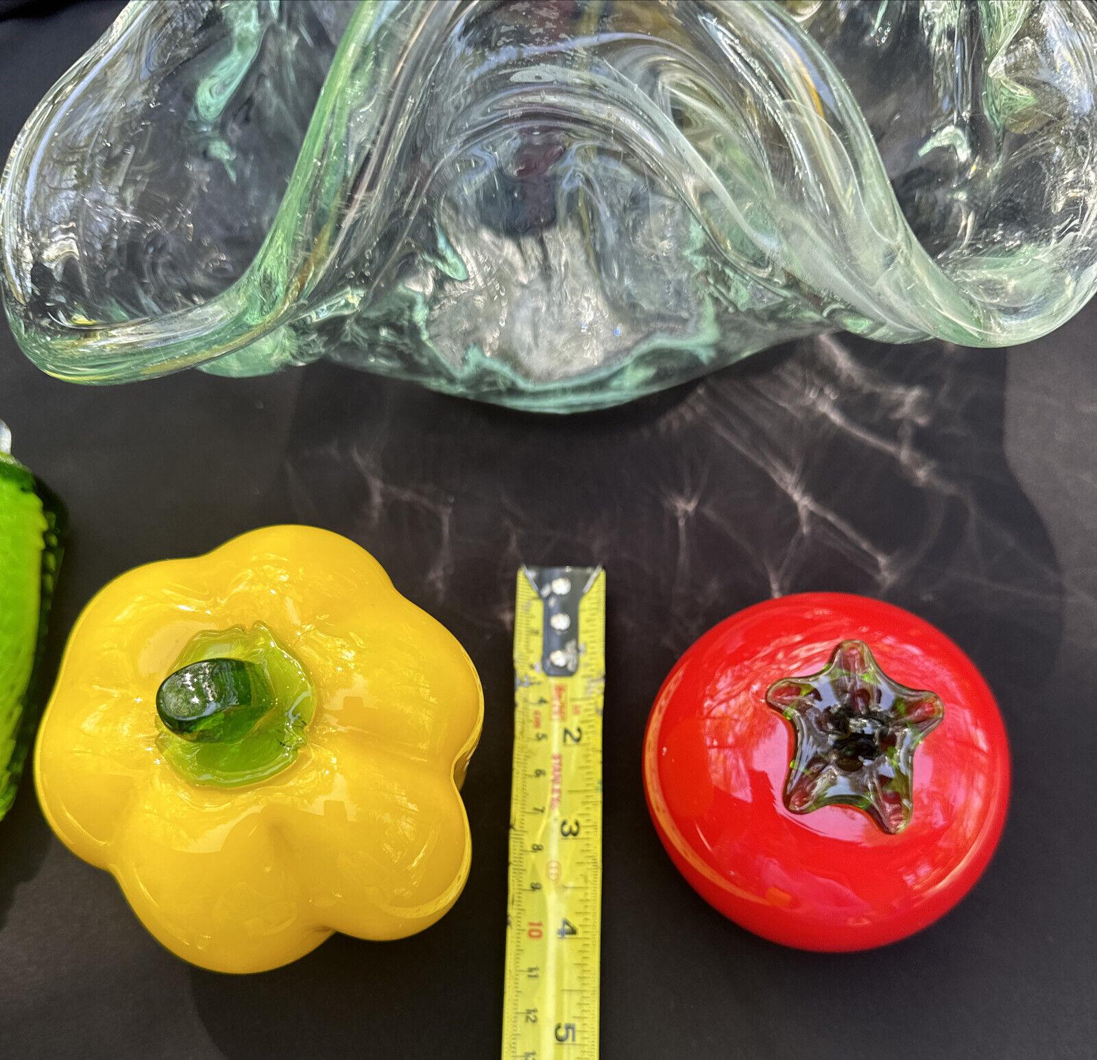 ヴィンテージ ヘビー ガラス アブストラクト センターピース ボウル