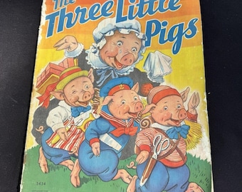 Vintage The Three Little Pigs 1938 Children&#39;s Book Merrill Pub #3434 Milo Winter
