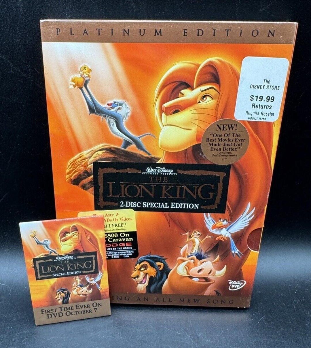 Rare Disney Store the Lion King DVD 2003 2disc Platinum Ed & Cast