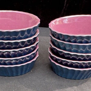10 Super Rare Denby Langley Harlequin England Stoneware Blue Oval
