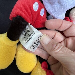 4 Disney Mickey & Minnie Mouse Bowtie Tails Plush Stuffed Animals Red and Pink image 6