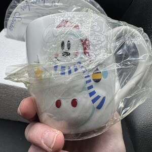 Brand New 1990’s Disney Store Cookies & Milk for Santa Mickey Mouse Plate Mug image 6