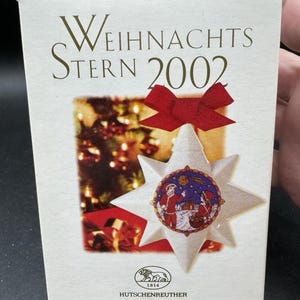 Hutschenreuther 2002 Star Christmas Ornament Porcelain Weihnachts Stern New