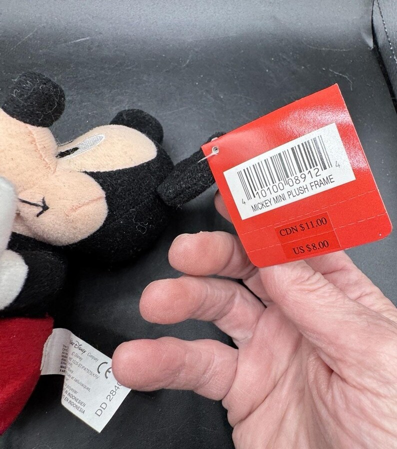 Disney Store Mickey Mouse Vintage Plush Toy Picture Frame New With Tags NWT! image 3