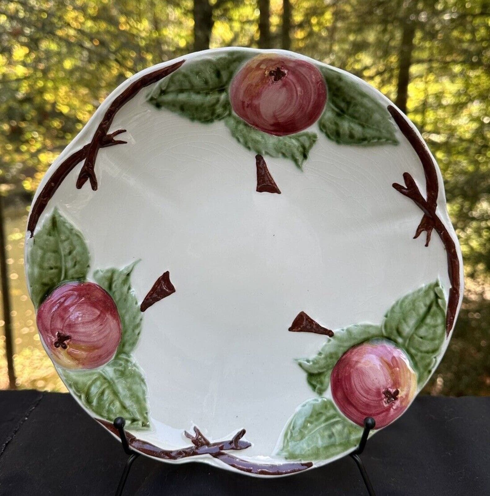 Hippolyte Boulanger Creil Montereau HBCM Plate Apple France Vintage 1940s -S51