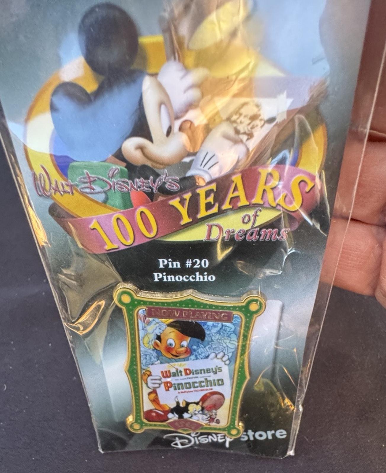 ディズニー 100 年の夢 ピン #20 ピノキオ 1940 年映画ポスター 工場未