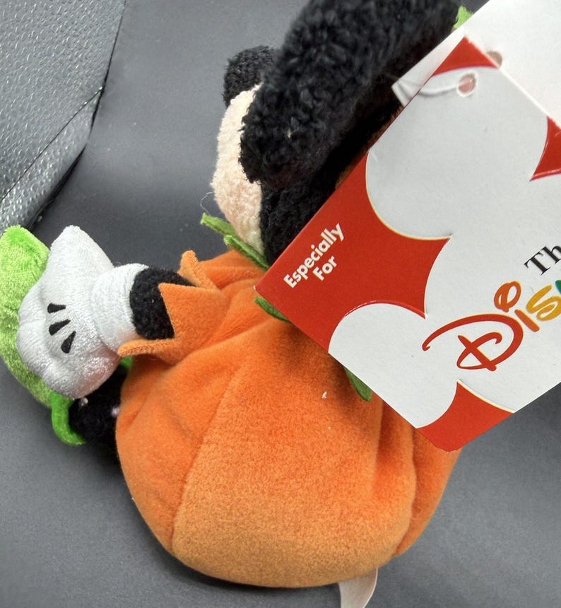 Disney Store Halloween Mickey Mouse Exclusive Bean Bag Plush Pumpkin Costume -43 image 6