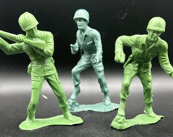 Vintage Louis Marx 6” & 5” WWII Army JUMBO Lot of 3 1960s Excellent! -5T 1