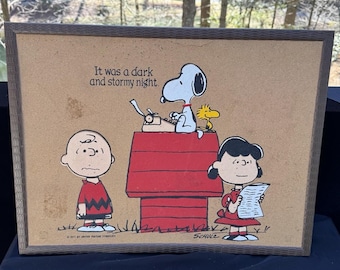 Vintage Peanuts Felt Banner Lucy No One Understands Me Rare Yellow
