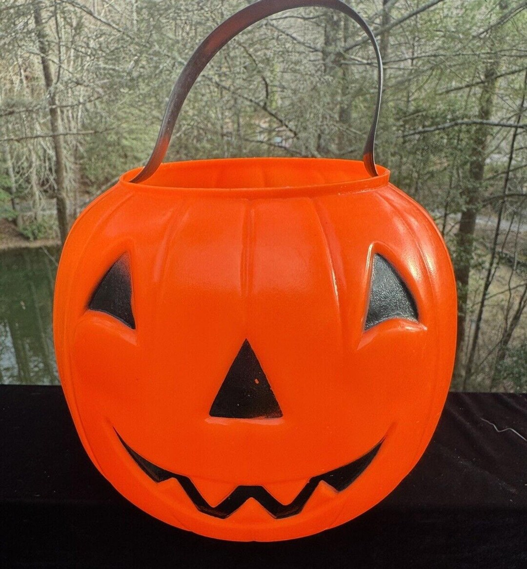 Vtg Empire Blow Mold Jack O’lantern Candy Bucket Pumpkin Trick or Treat ...