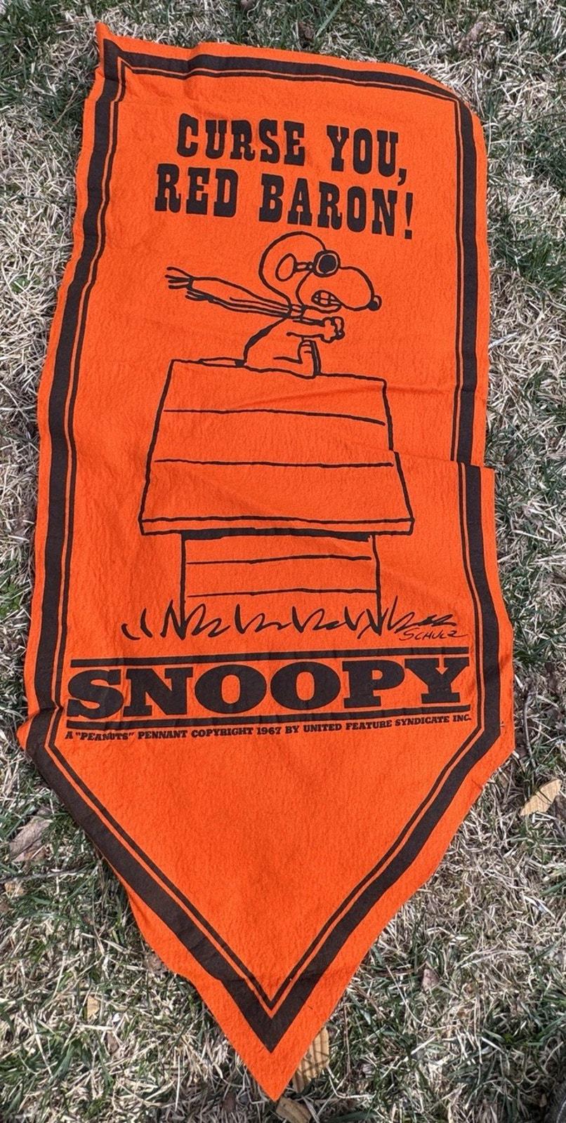 EUC! ヴィンテージ 1967 スヌーピー ピーナッツ フェルト バナー
