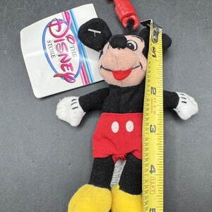 New 1990’s Disney Store Mickey Mouse Bean Bag 4” Keychain Mini Plush Clip NWT! image 2