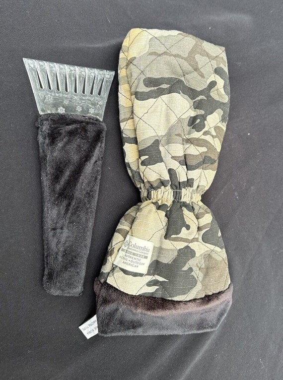 Rare Vintage Camouflage COLUMBIA Ice SCRAPER GLOVE