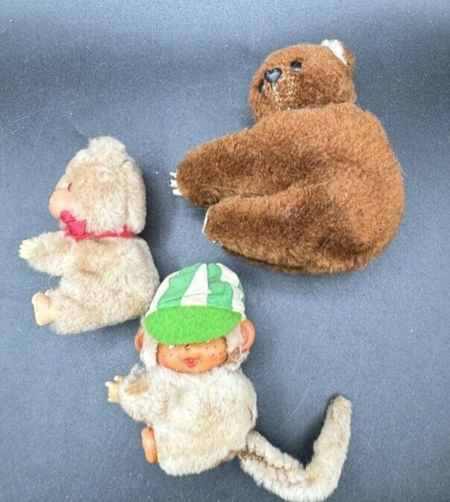 3 Vtg 1980's Monchichi Finger Hugger Monkey Toy Clip-on