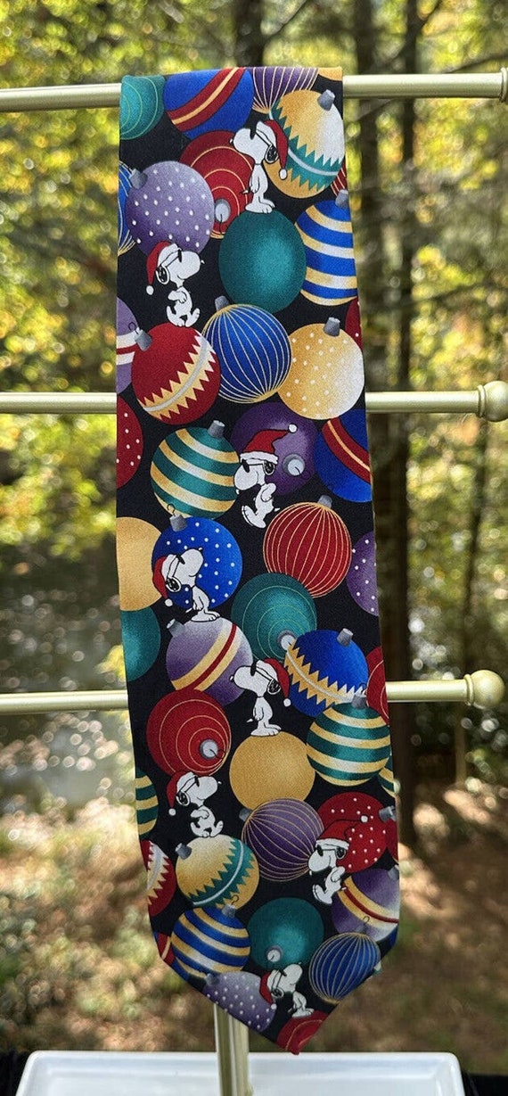 Rare Peanut's Mens Neck Tie Snoopy on Ornaments 1… - image 2