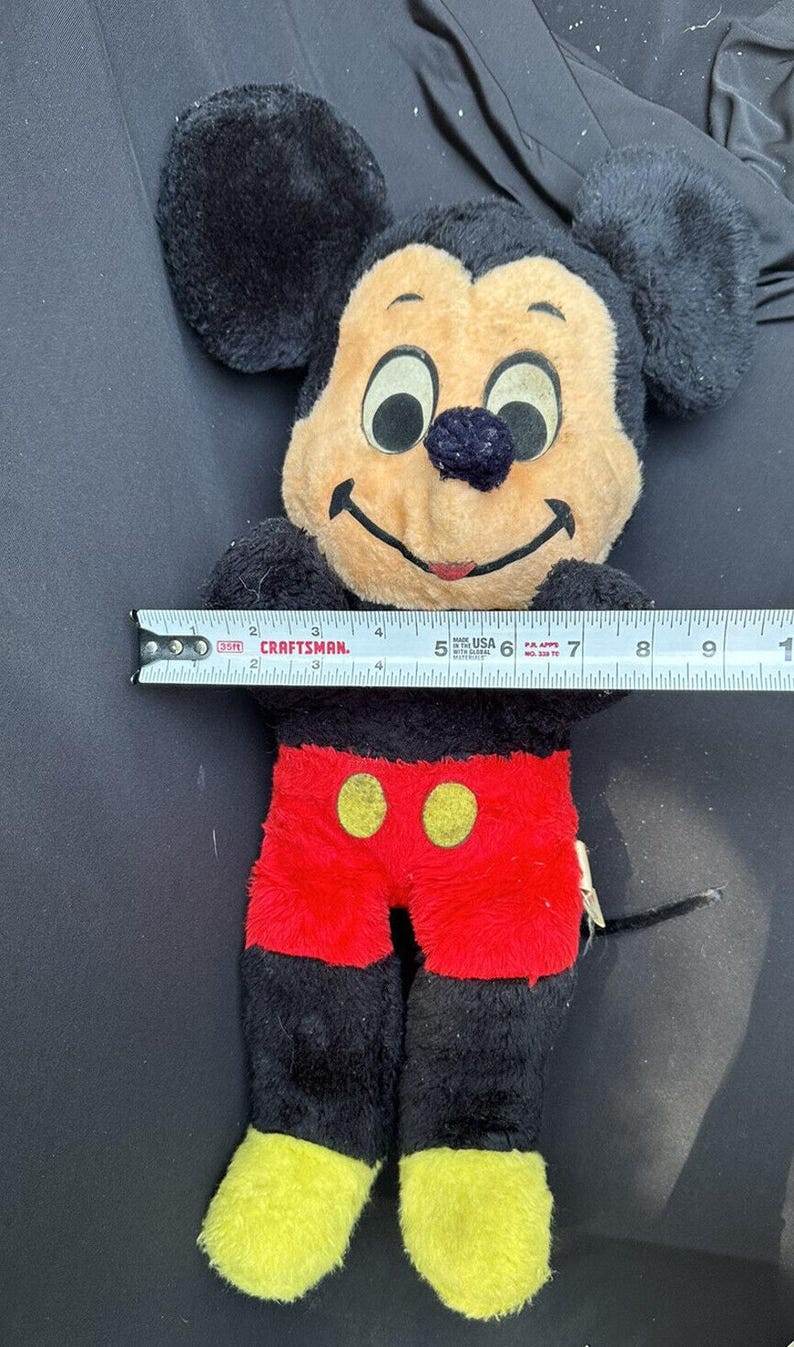 Rare Vintage 21” Disney Walt Disney Characters Mickey Mouse Plush W/ Tail & Tag image 5