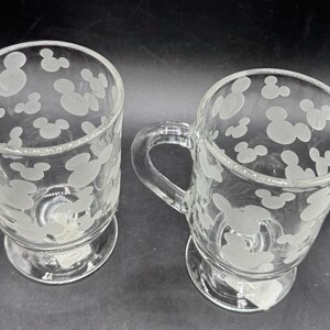 2 Vtg Disney Store Mrożone uszy Myszki Miki 5" kubek na cokole Libbey Glass NWT zdjęcie 7