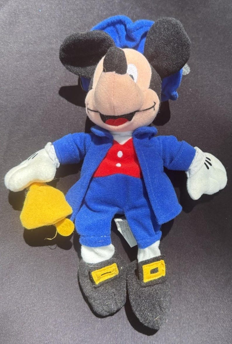 Vtg 1999 Disney Mickey Mouse As PAUL REVERE Americana America 9" pluche figuur afbeelding 7