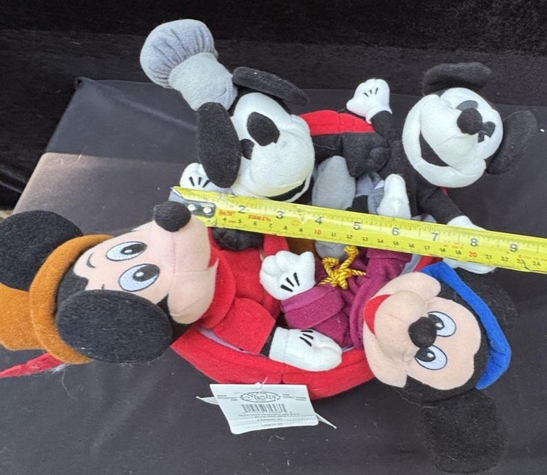 Disney Mickey Mouse Plush 70 Happy Years 4 eras of Mickey Mouse in Pants Boat image 8
